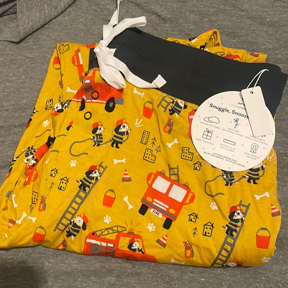 Little sleepies firetruck pups Womens joggers